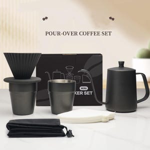 Set de regalo de cafetera portátil para preparar a mano