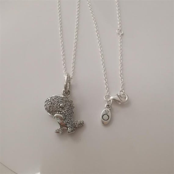 Pandora Silver Dinosaur Dino Necklace Set 45cm Etsy