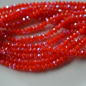 Hyacinth AB 5x3mm Faceted Fire polish rondelle Beads. 50