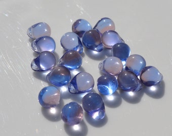 lavender Blue 10x9mm Czech Glass Drop Beads   25