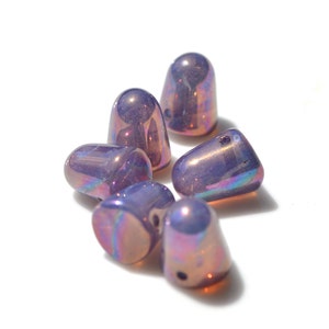 Lilac Lavender Luster Gumdrop Beads   6