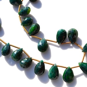Emerald Color Enhance Pear Briolette Beads  2