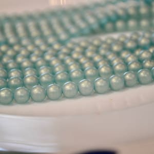 6mm Sueded Gold Light Teal Druk Verre tchèque Perles Rondes 50