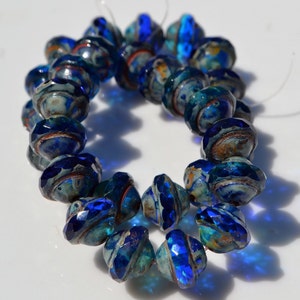 Cobalt Blue Saturn 10mm Czech Glass Beads  10