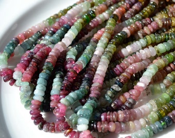 Tormalina 5-6mm Smooth Rondelle Beads FULL STRAND