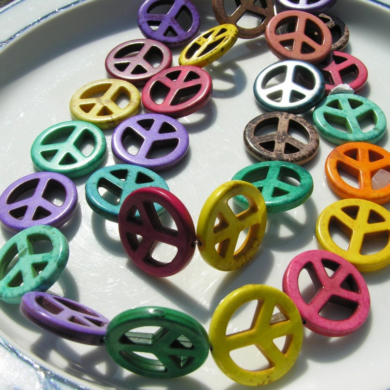 Colorful Peace Sign Pendant Beads 2 image 2