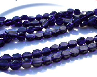 Tanzanite purple 10mm Faceted FIre Polish Coin Beads,  25