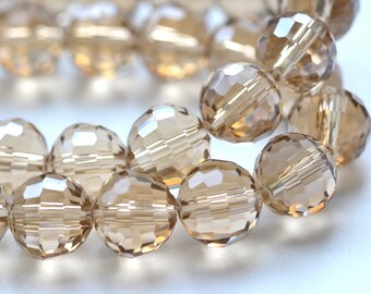 Perlas de luz topacio 10mm facetado cristal redondo 10