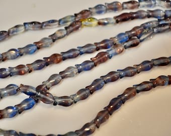 Purple Blue Small FIsh Beads  25