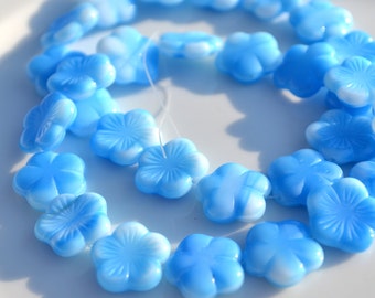 Sky Blue FLat FLower Beads   8