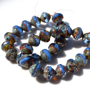 Turquoise Opalite or Cornflower Blue Turbine Beads with PIcasso 8 image 3