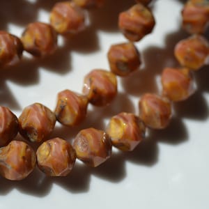 Choice of Terracotta Green or Purple 10mm Central Cut Czech glass  15