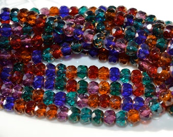 Jewel Tone Copper 6x4mm Rondelle Mix 25