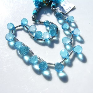 AAA Quality London Blue Topaz Faceted Pear Briolette Beads 2