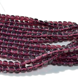 Dark Amethyst Purple 6mm Cube Czech Glass Beads   100