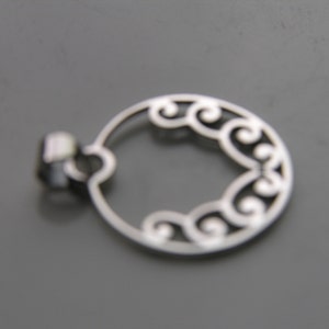 Circle and Scroll Sterling Silver Pendant image 2