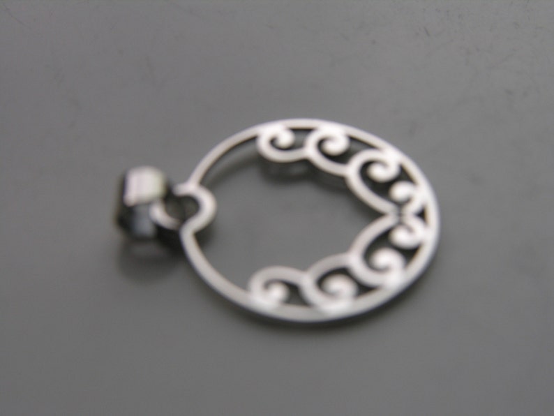 Circle and Scroll Sterling Silver Pendant image 2