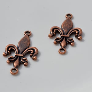 Antique Copper Fleur de Lis Connectors  2