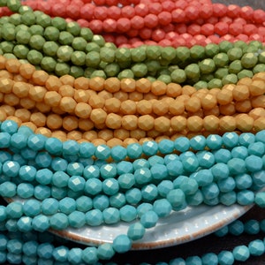 Saturated Your Choice 6mm Faceted FIre Polish Rounc Czech Glass Beads