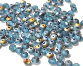 Celestial Blue Vitrial 5x3mm Faceted Rondelle Beads   50