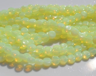 Lemon Chiffon 6mm Dime Czech GLass Beads  25