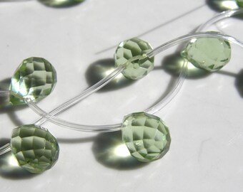 Beautiful Celery Green Quartz Facete Briolette Beads  FULL STRAND