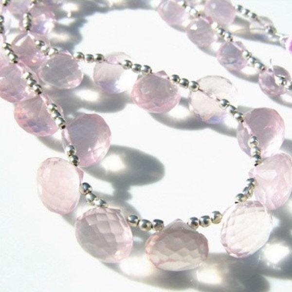 Rose Quartz Onion Briolette Pair