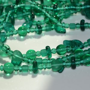 Teal Bead Shape Mix Strand