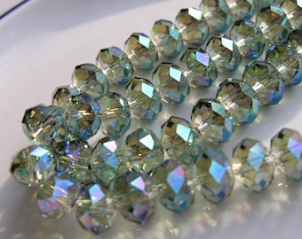 Impresionante 12x8mm Facetado Aqua Celsian Crystal Rondelles 6 PRIMAVERA 2011