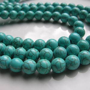 SALE 10mm Round Turquoise Beads  FULL STRAND
