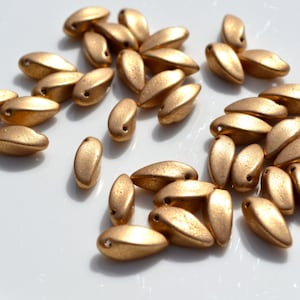 Matte Gold 12x6mm Twisted Talon Beads  25