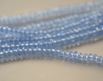 Pale Blue 4x3mm Faceted Fire Polish Rondelle Beads  100