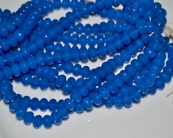 Royal Blue 8x6mm Faceted Czech Glass Beads 25