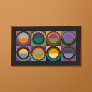 Kreisförmige Farbstudie Komposition, Digitaldruck, Rahmen TV Art