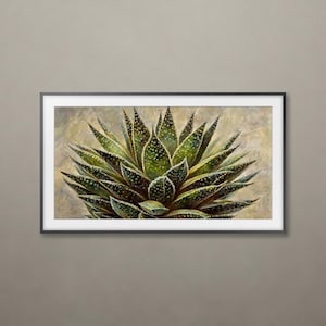 Samsung Frame TV Art, Digital Download, Succulent Plant Painting, Botanical Wall Art, Summer Vibe, Rustic Nature Print, Instant Download