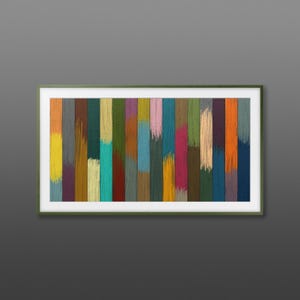 Samsung Frame TV Art, Digital Download, Vibrant Abstract Painting, Colorful Vertical Stripes, Color Pop, Weathered Texture, Instant Download