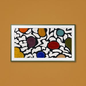 Samsung Frame TV Art, Digital Download, Multicolor Abstract Painting, Organic Shapes, Playful Fluid Design, Bold Patterns, Instant Download