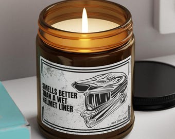 ADV Biker Gift Funny Dual Sport Rider Motorcycle Home Decor Off Road Helmet Graphic Candle Gift Smells Better Than a Wet Helmet Liner Candle