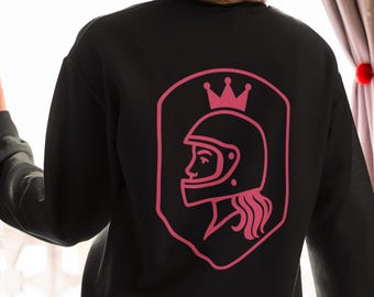 Ladies Biker Queen Sweatshirt Motorcycle Rider Princess Pullover Long Sleeve Shirt Gift for Her