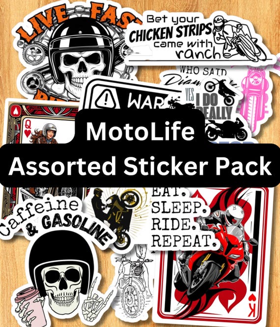 Custom Vinyl Motorcycle Sticker #311 – Glossy Black – Perfect For Helmets & Toolboxes – Made In USA