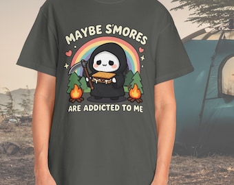 Addicted to S'mores Camping Shirt | Funny Dark Humor Camp Tee Comfort Colors