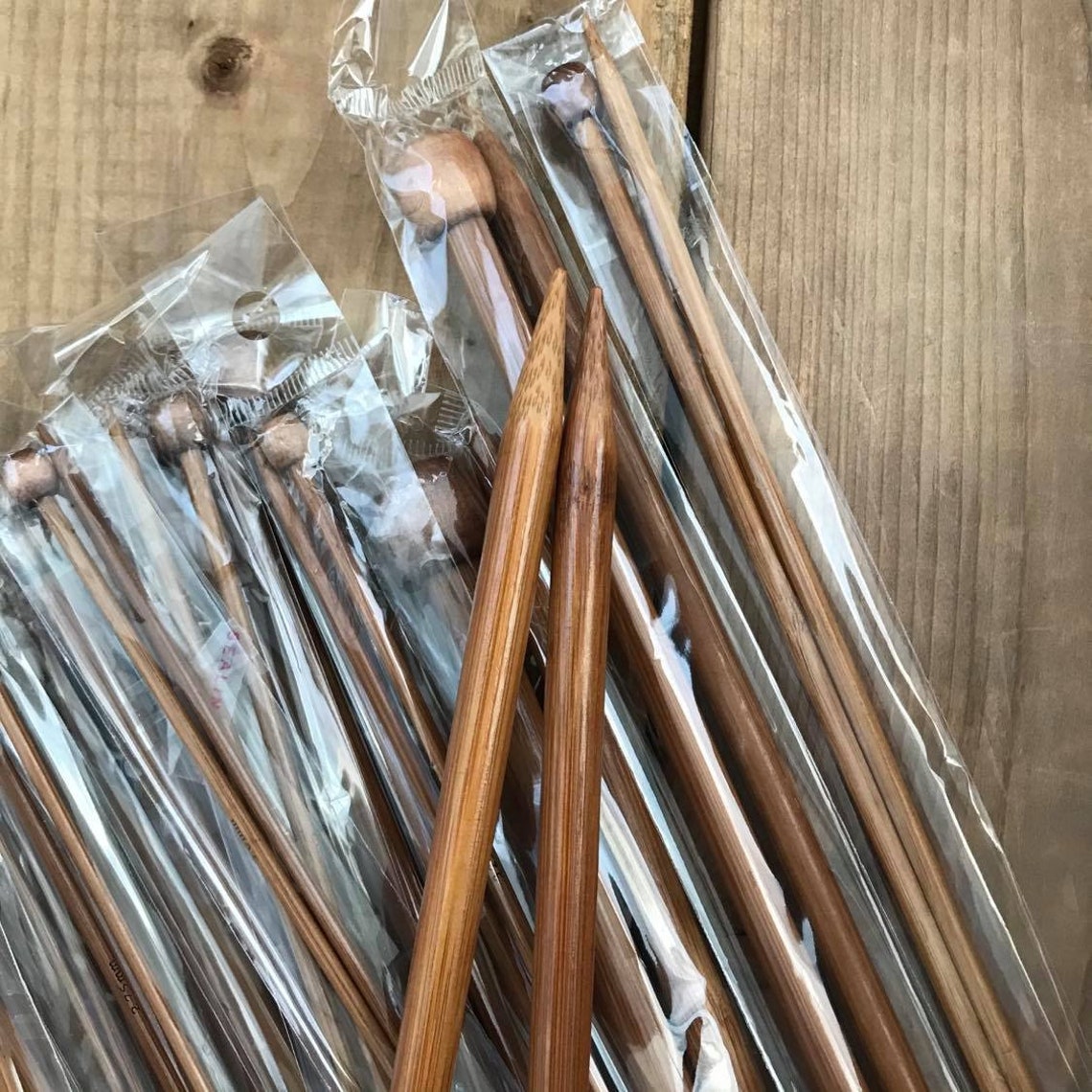 Bamboo Knitting Needles Full Set of Various Sizes. Extra Long Etsy
