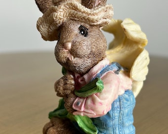 Vintage Dept 56 Bunny Figurine – Easter, Garden Decor, Rabbit Figurine, Vintage Rabbit, Shelf Sitter, Vintage Easter