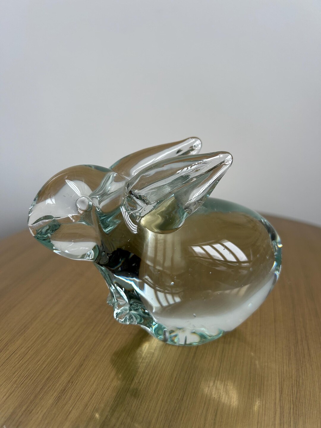 Glass Rabbit Book Vintage Glass Bunny Figurine Heavy Crystal Rabbit Paperweight Spring ...
