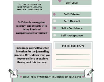 Persönliches Journal, Selbstliebe Journal Digital, Selbstliebe Ära, persönliche Geschenke, persönliches Wachstum, persönliche Entwicklung, Selbstliebe Journal Prompts