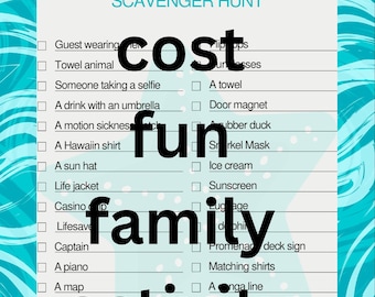 Cruise Scavenger Hunt: Teen & Family Cruise Game (Printable)
