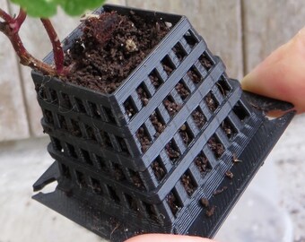 Vaso de malha protetora para raízes de plantas em terrário | Protege as raízes de cobras e lagartos ativos | Vaso bioativo para terrário | Resiste a escavações