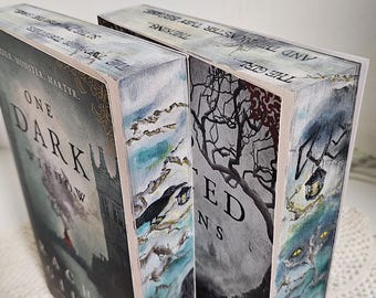 Custom painted foreedge book Shepherd King One Dark Window Two Twisted Crowns book special edition book shelf book edge Rachel Gillig book
