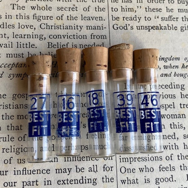 5 Vintage Glass Watch Parts Vials