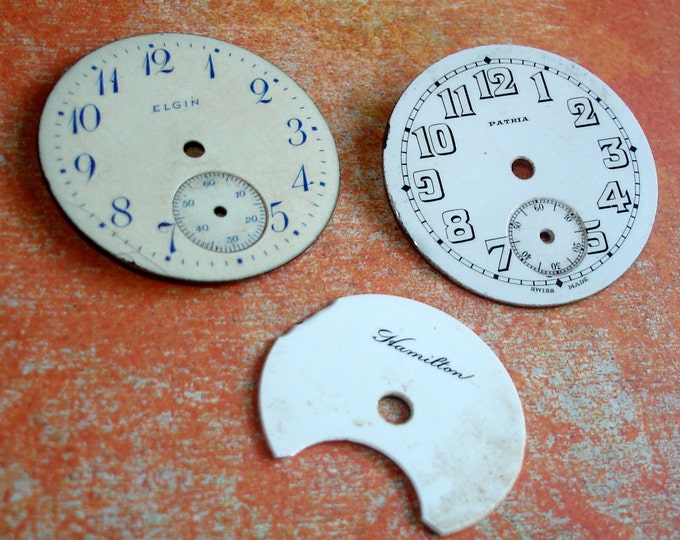 3 Vintage Pocket Watch Dials Etsy